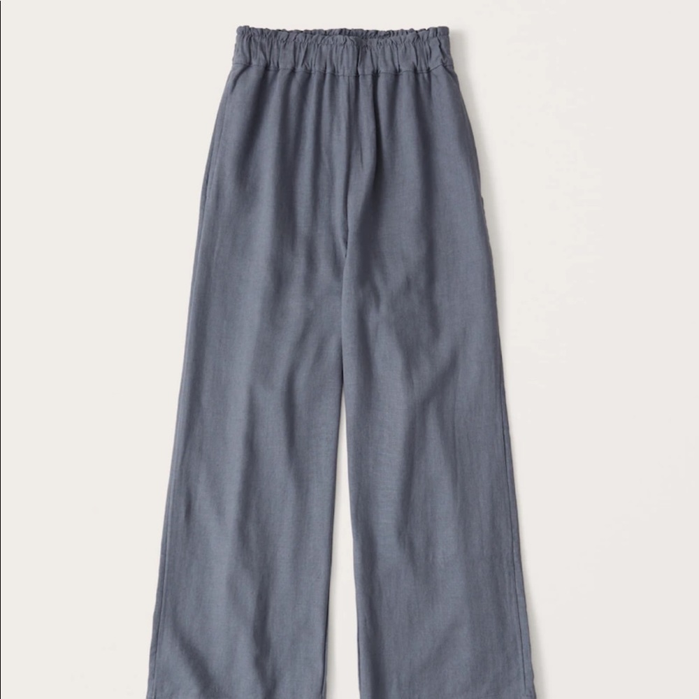 CREAM Linen Crop Wide Leg Pant (L) NWOT